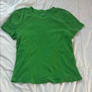 Old Navy Ribbed Bright Green Tee